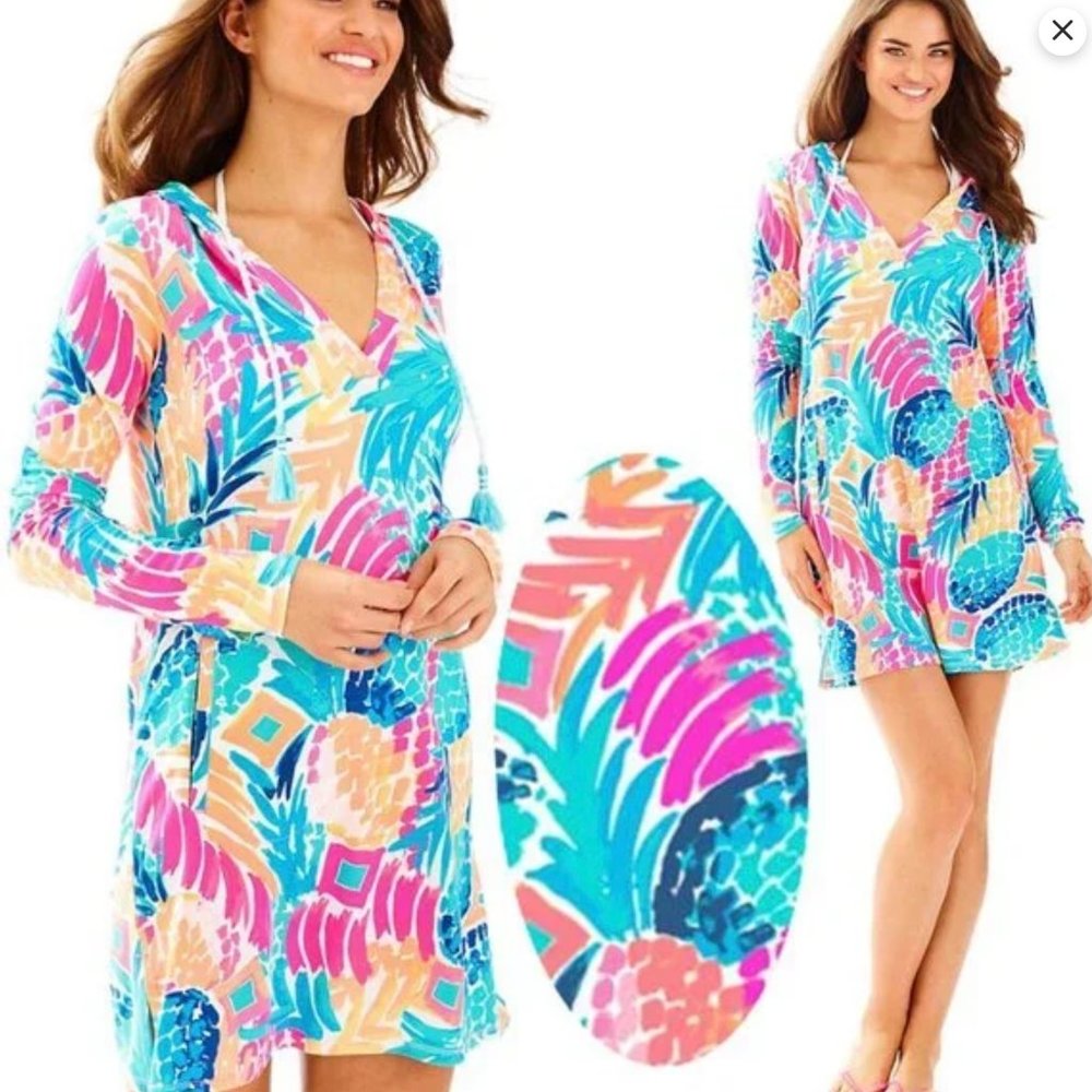 Lilly Pulitzer Rylie Swim Suit Coverup Dress Goombay Island Resort UPF 50 SPF S
